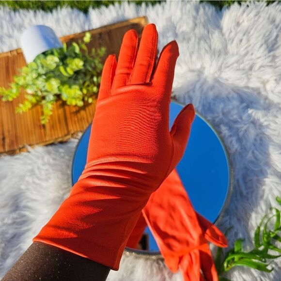 VTG Van Raalte 100% Nylon Stylish Orange Gloves. M/L Fit - Picture 13 of 15
